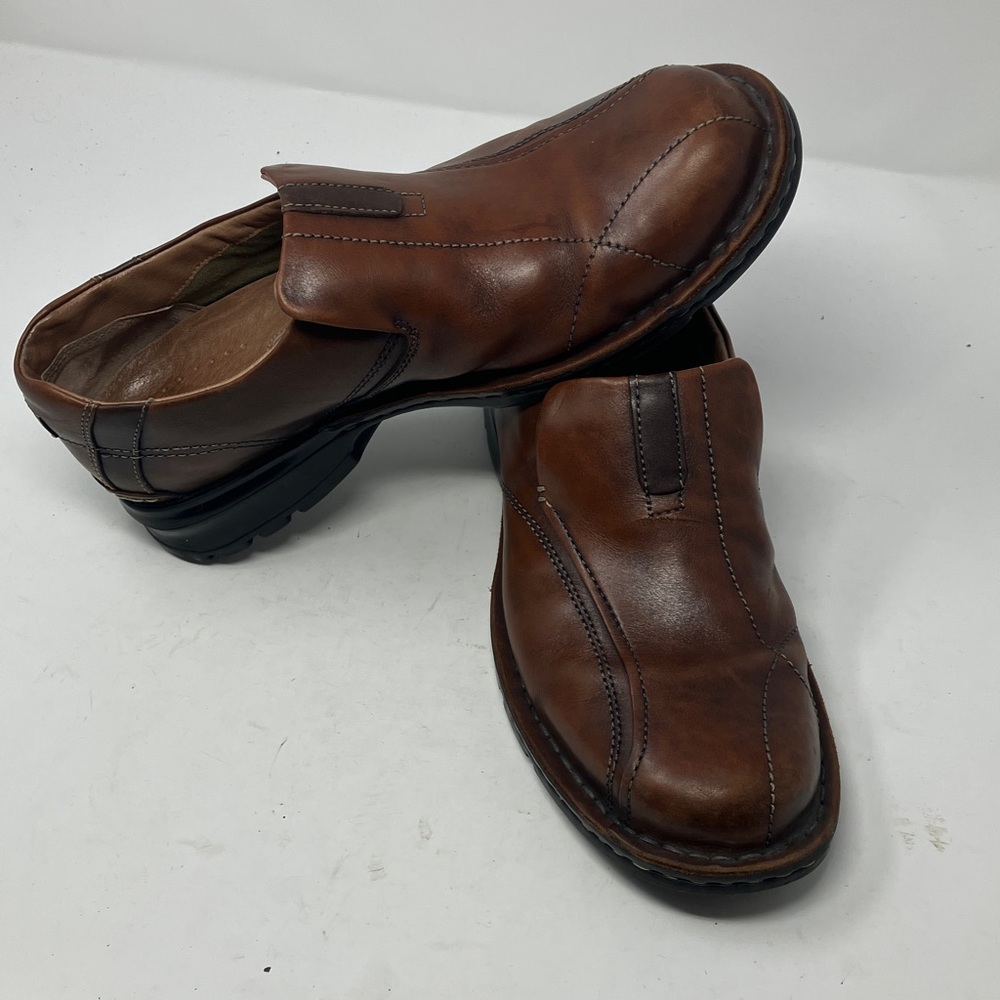 Clarks Escalade 70846 Men’s Brown Leather Loafers Slip-On Comfort Shoes Size 10M